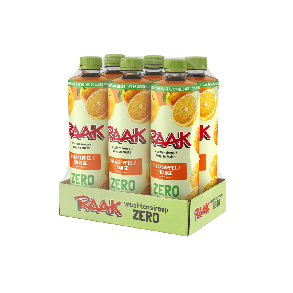 Raak Vruchtensiroop Zero Sinaasappel 6 x 750 ml