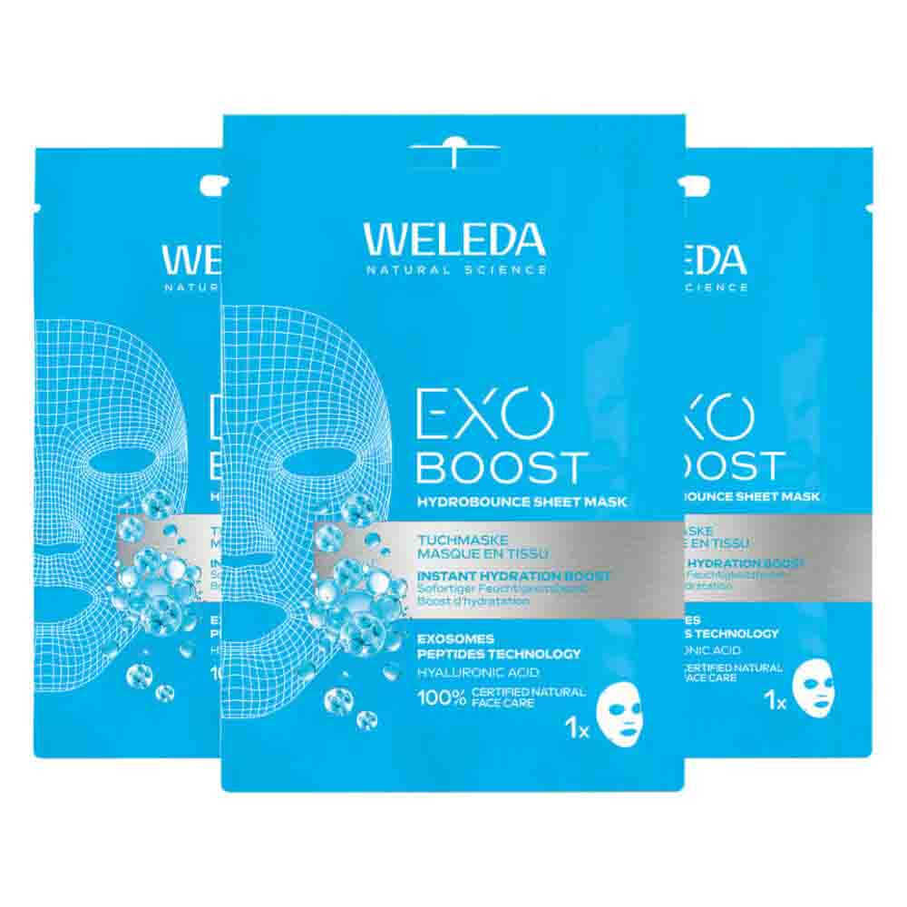 3x WELEDA Exo Boost Hydrobounce Sheet Mask