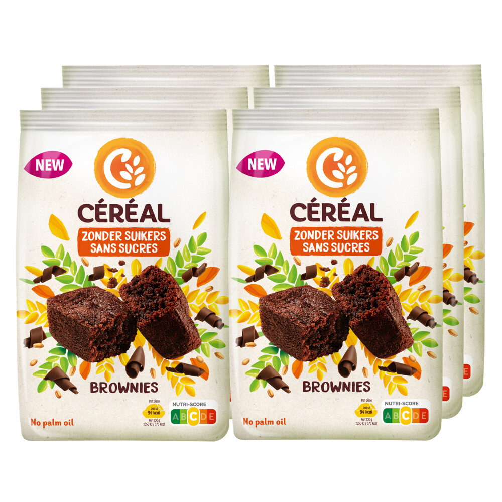 6x Céréal Brownies Suikervrij 5 x 25 gr