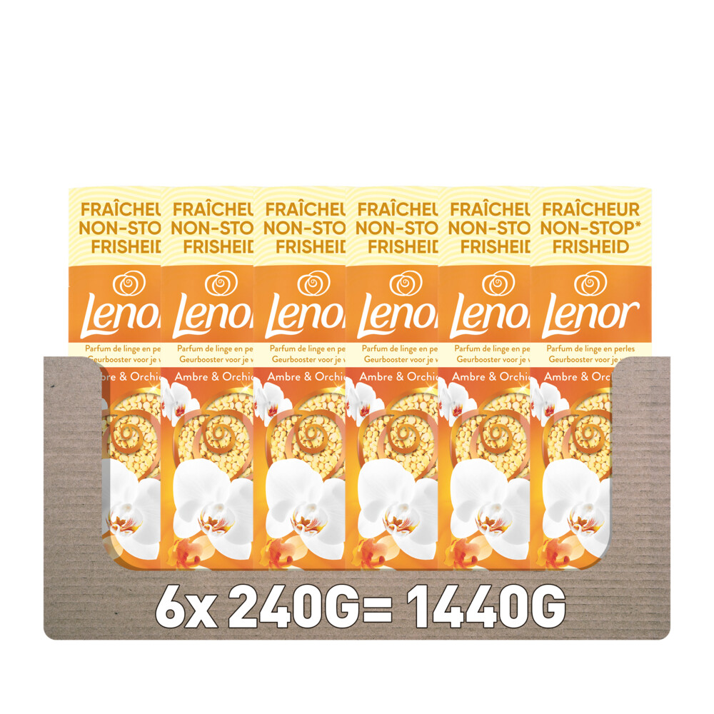 6x Lenor In-Wash Geurbooster Amber & Orchidee 19 wasbeurten 240 gr