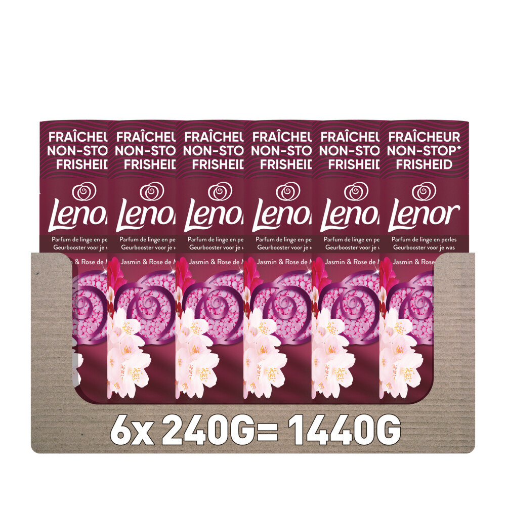 6x Lenor In-Wash Geurbooster Jasmijn & Rose de Mai 19 wasbeurten 240 gr