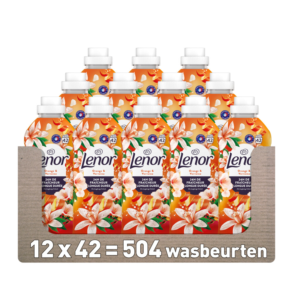 12x Lenor Wasverzachter Sinaasappel & Verveine 42 Wasbeurten 882 ml