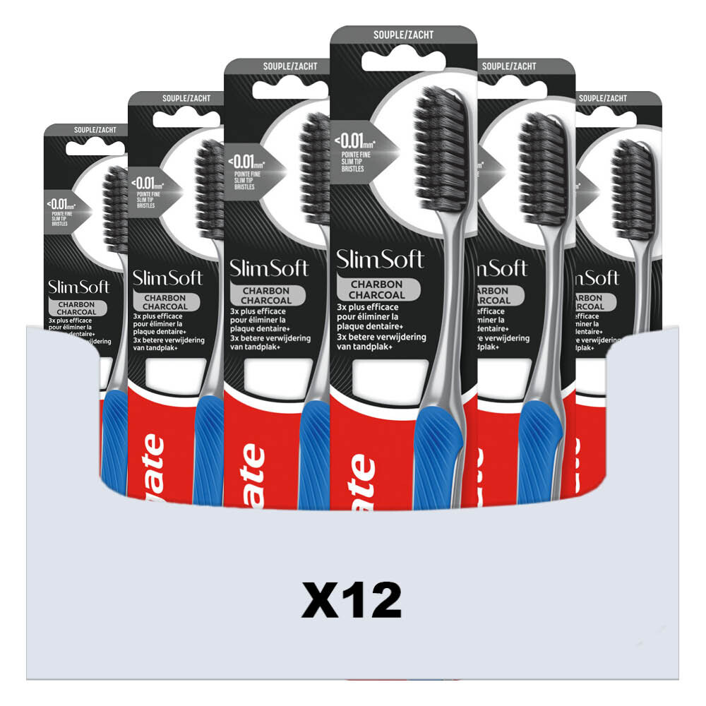 Colgate 12x Tandenborstel SlimSoft Charcoal