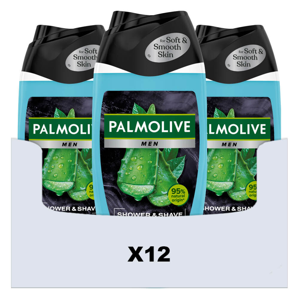 12x Palmolive 4in1 Men Shower & Shave Aloe Vera & Green Tea 250 ml