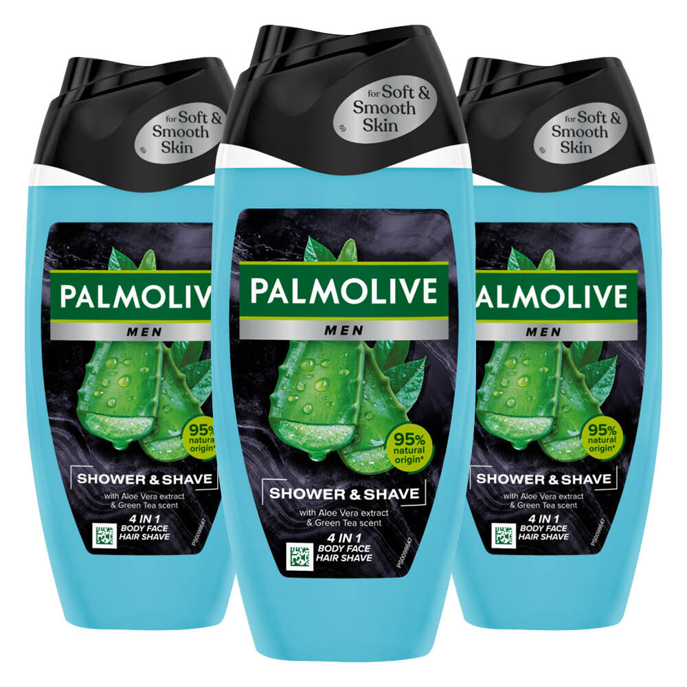3x Palmolive 4in1 Men Shower & Shave Aloe Vera & Green Tea 250 ml