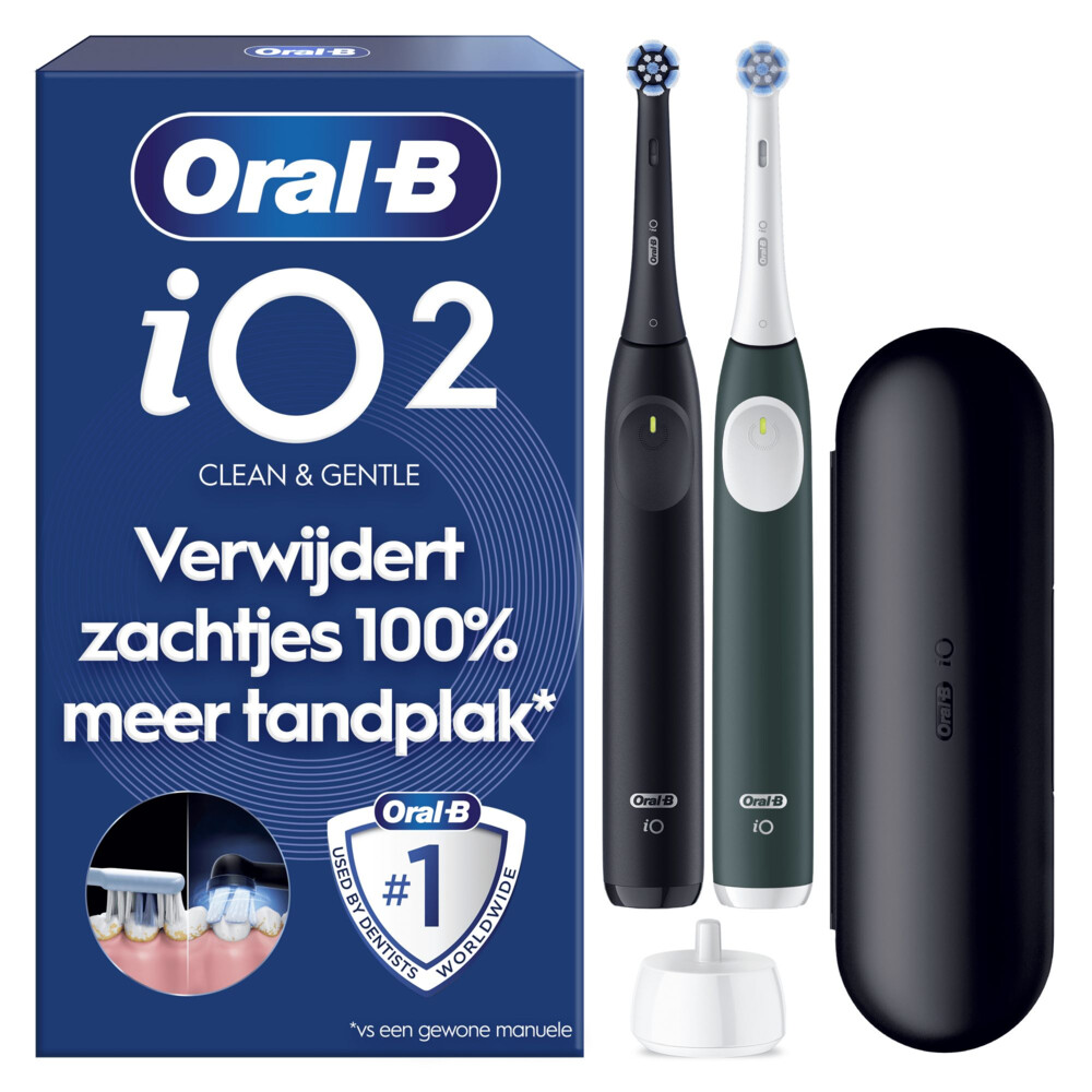 Oral-B Elektrische Tandenborstel iO 2 Duo Zwart & Groen 1 set