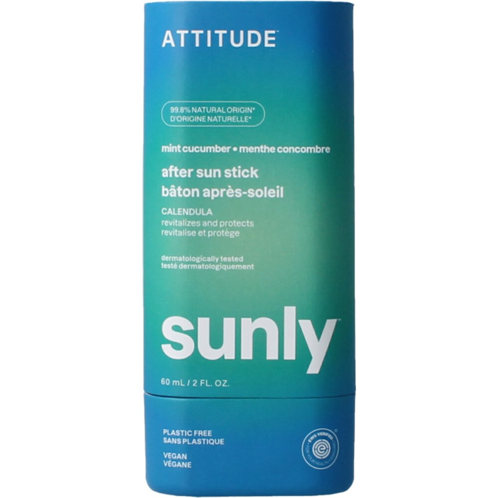 Attitude Sunly After Sun Stick SPF30 Mint & Komkommer 60 gr