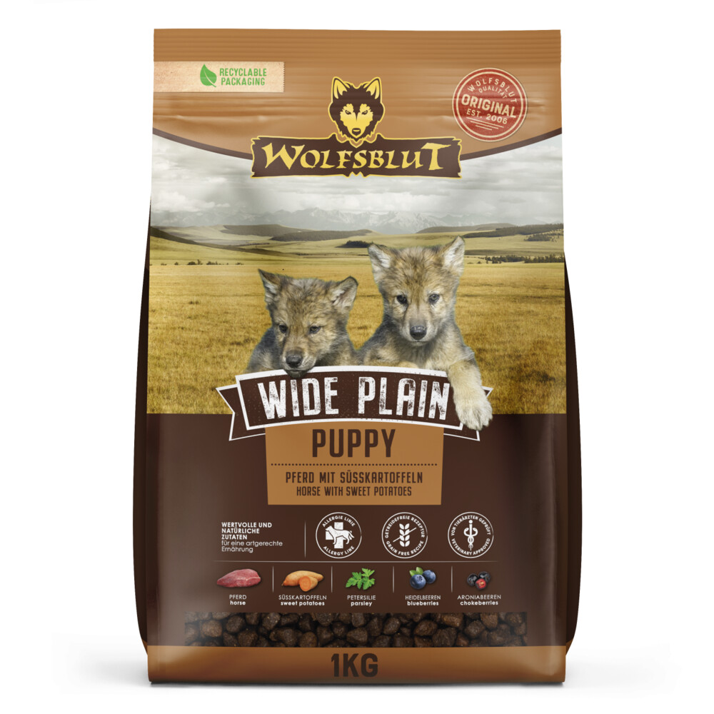 5x Wolfsblut Wide Plain Puppy 1 kg
