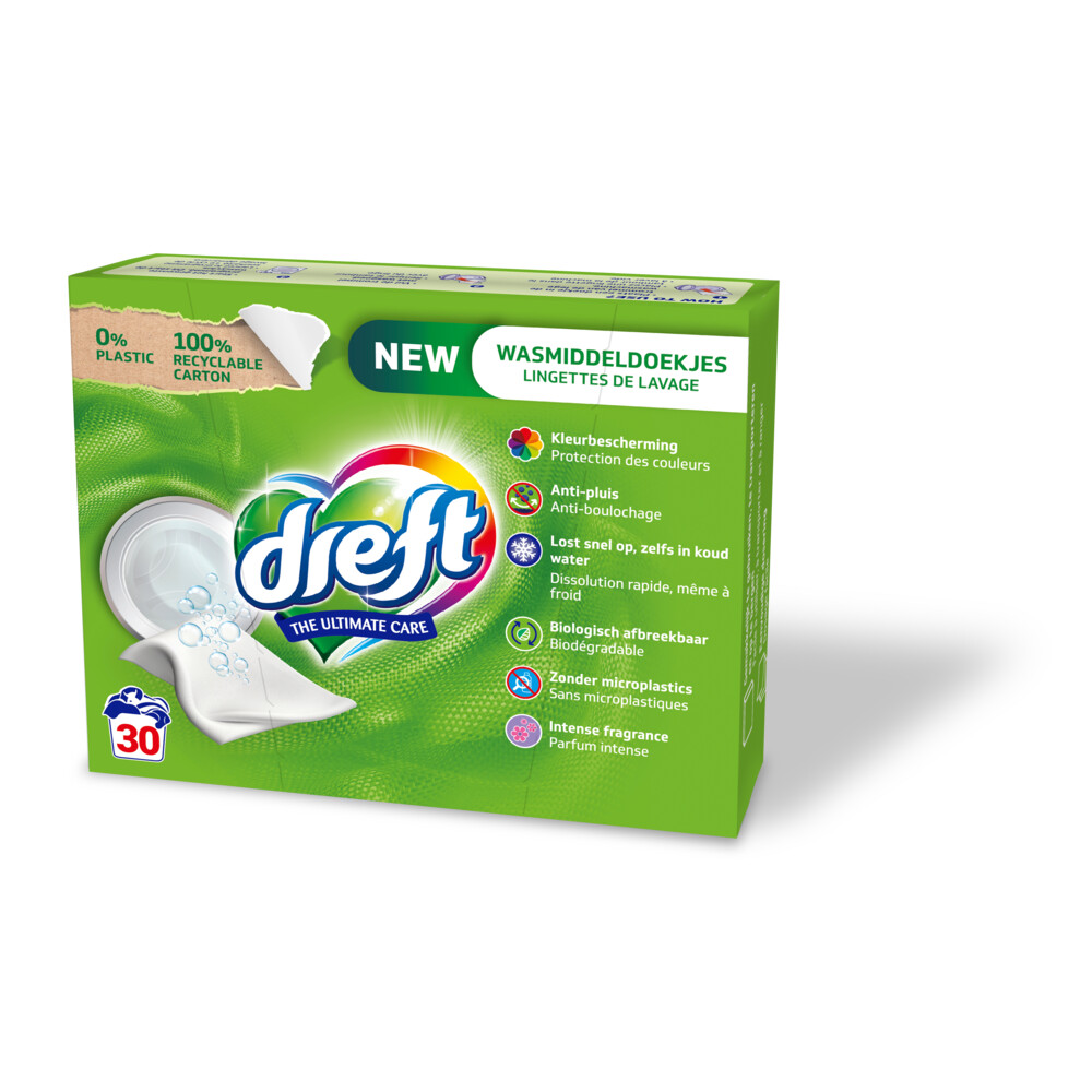 10x Dreft Wasmiddel Doekjes Regular 30 stuks