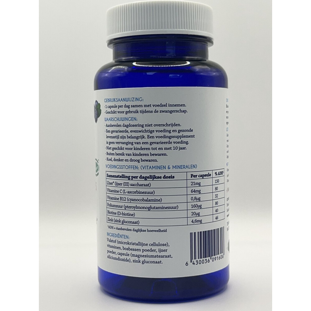 Blue Iron IJzer & Vitamine C 60 capsules, foto 2