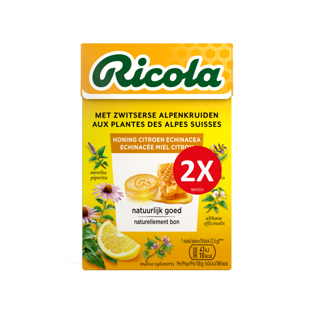 Ricola Keelpastilles Duo Honing Cintroen Echinacea 2 x 50 gr
