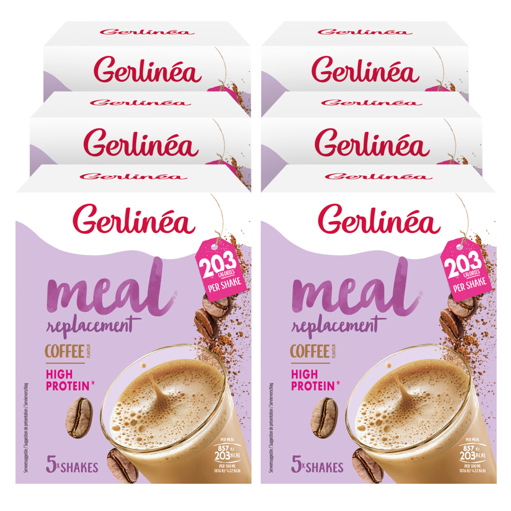 6x Gerlinea Maaltijdvervanger Koffie 5 x 30 gr