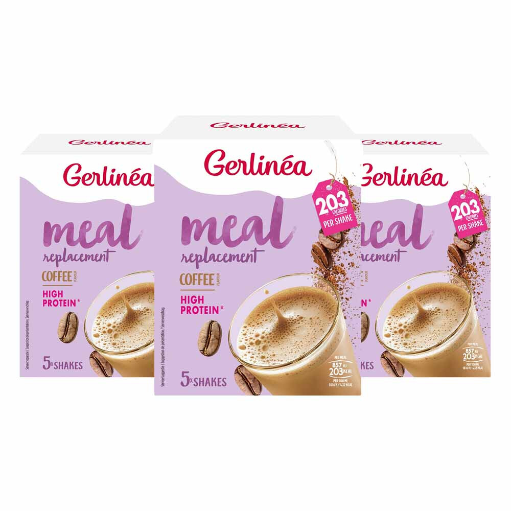 3x Gerlinea Maaltijdvervanger Koffie 5 x 30 gr