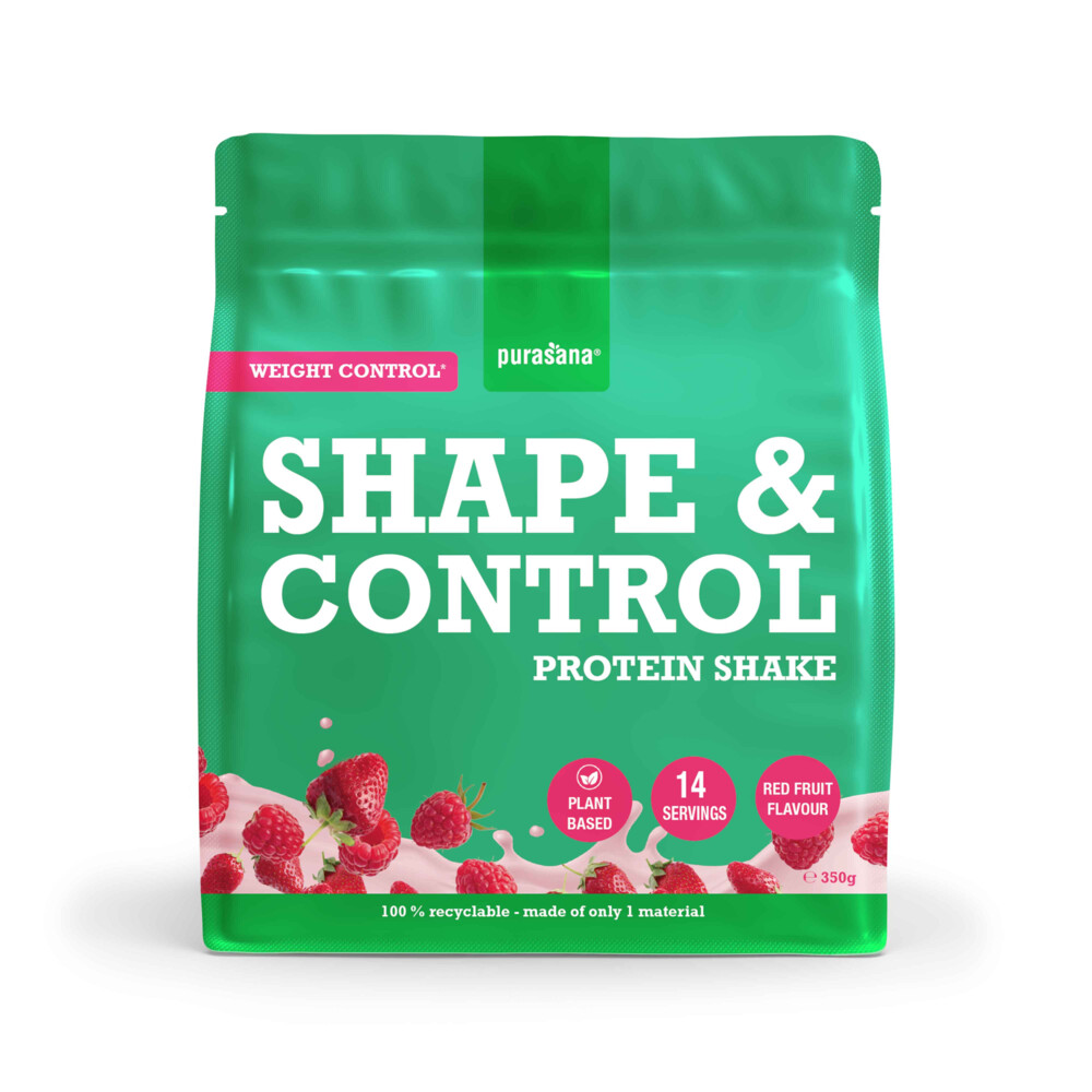 Purasana Shape & Control Vegan Protein Aardbei - Framboos 350 gr