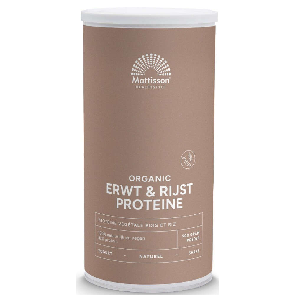 Mattisson Biologische Vegan Protein Erwt&Rijst Naturel 500 Gr