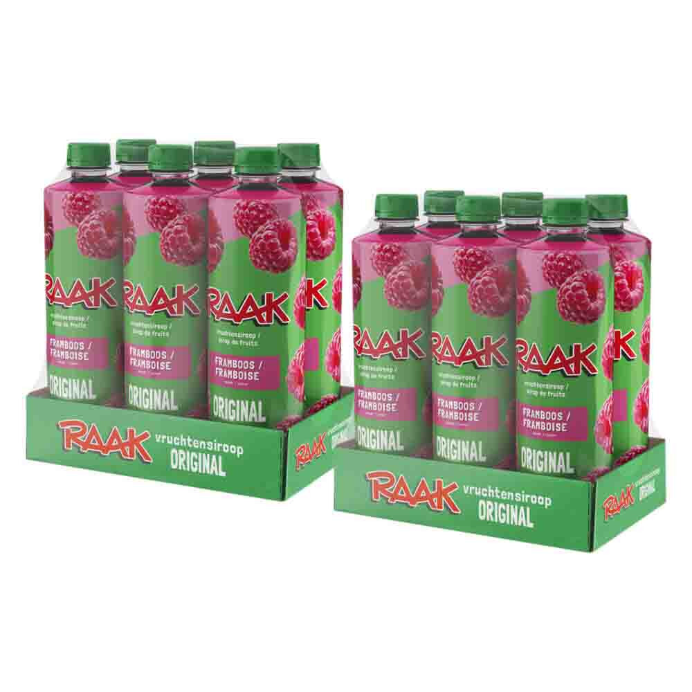2x Raak Vruchtensiroop Frambozen 6 x 750 ml