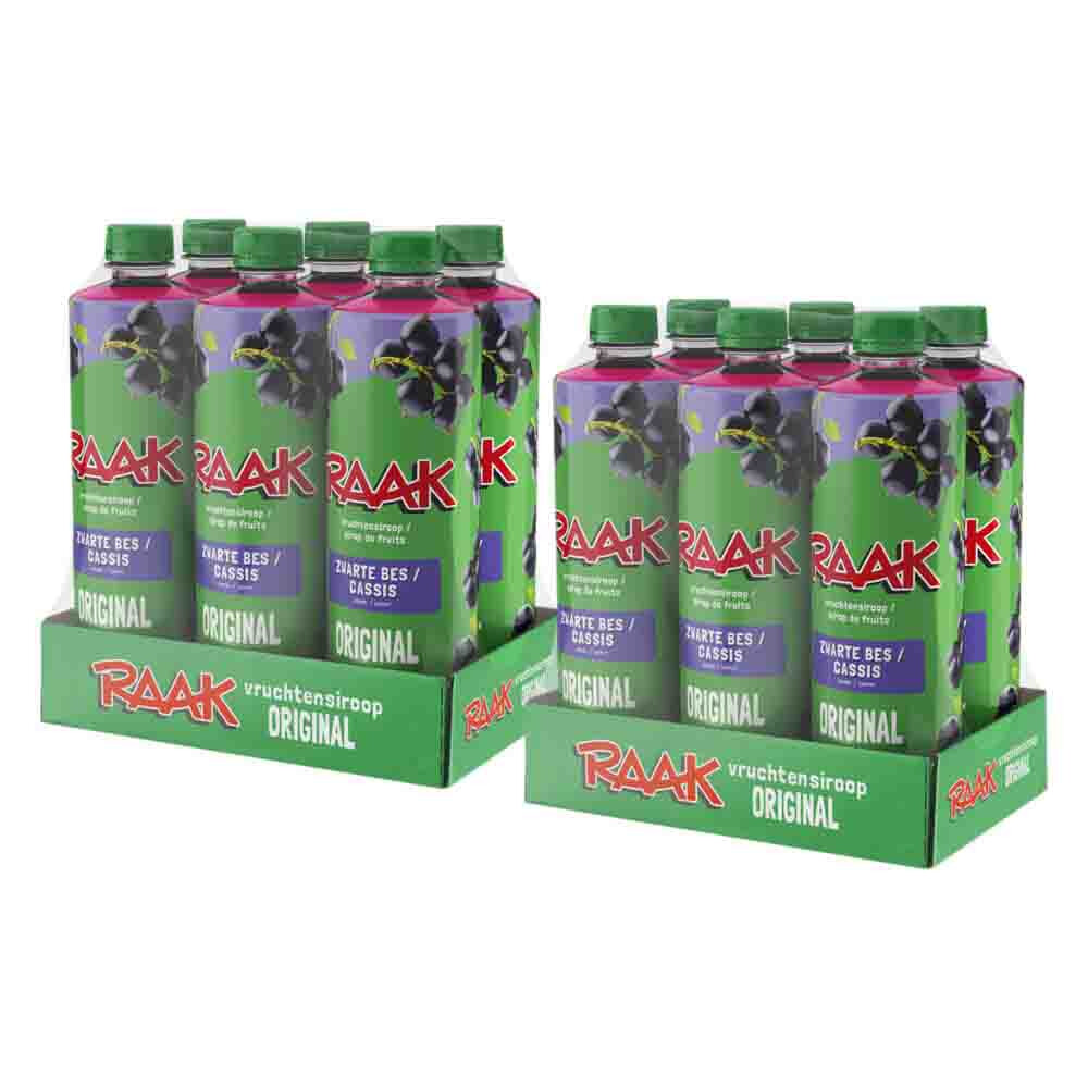 2x Raak Vruchtensiroop Zwarte Bessen 6 x 750 ml