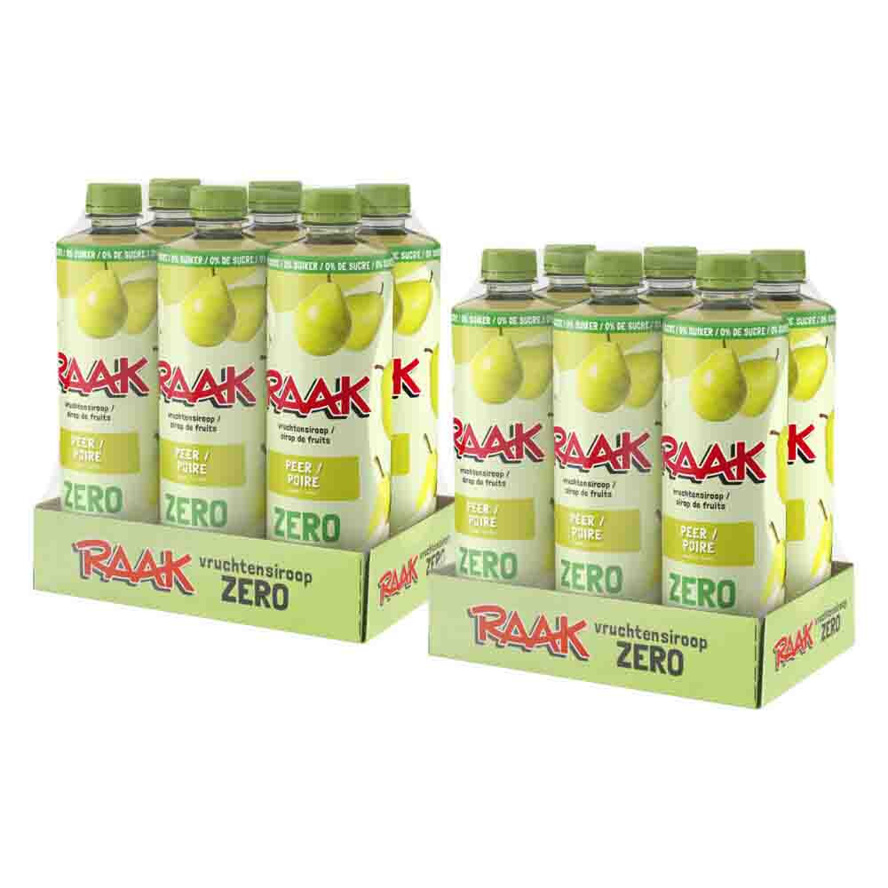 2x Raak Vruchtensiroop Zero Peer 6 x 750 ml