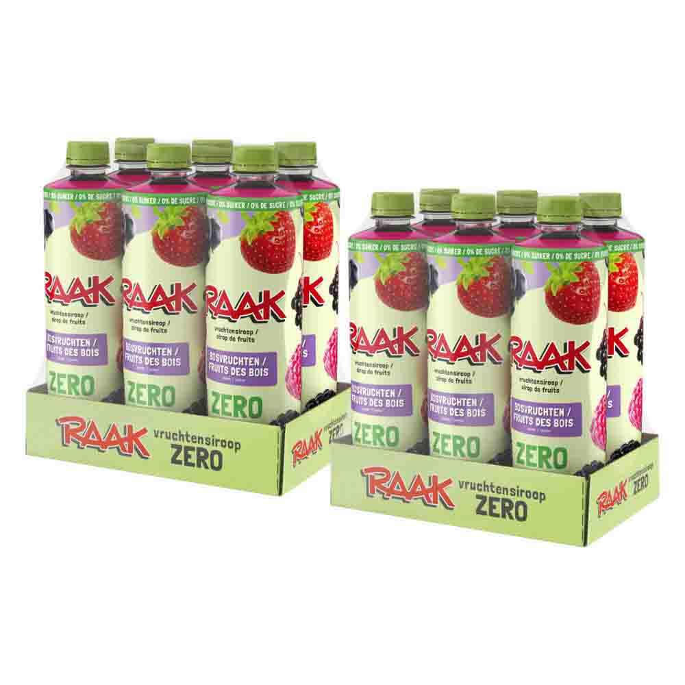 2x Raak Vruchtensiroop Zero Bosvruchten 6 x 750 ml