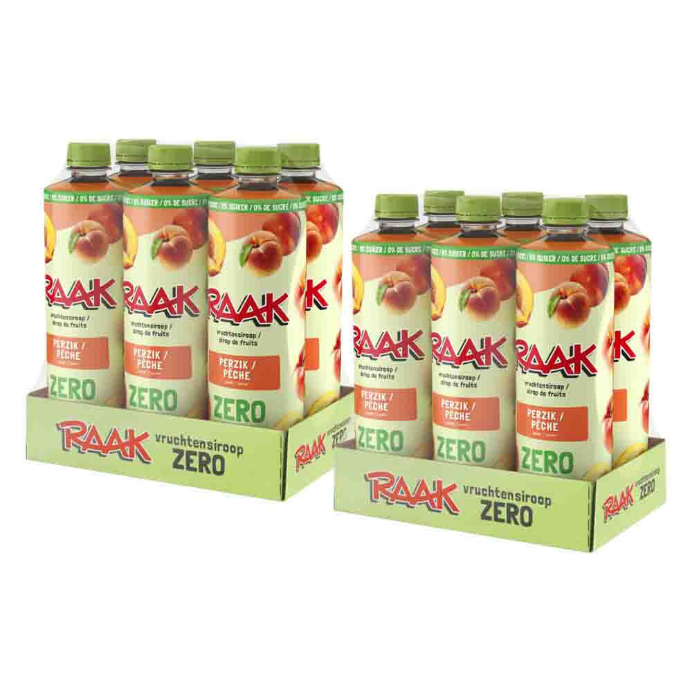 2x Raak Vruchtensiroop Zero Perzik 6 x 750 ml