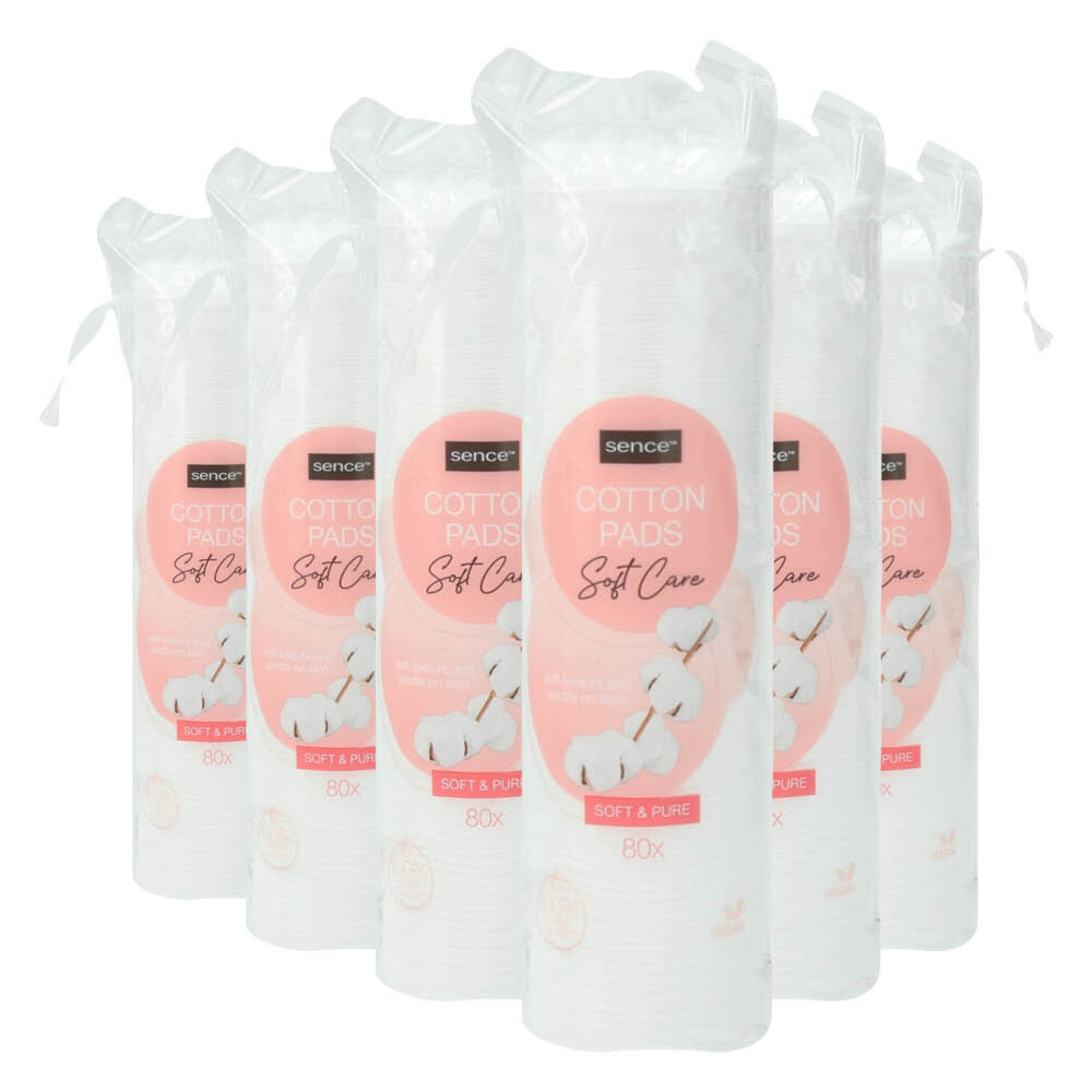 6x Sence Wattenschijfjes Soft & Pure 80 stuks
