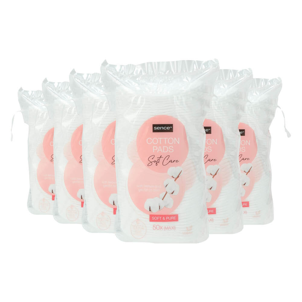 6x Sence Wattenschijfjes Soft & Pure 50 stuks