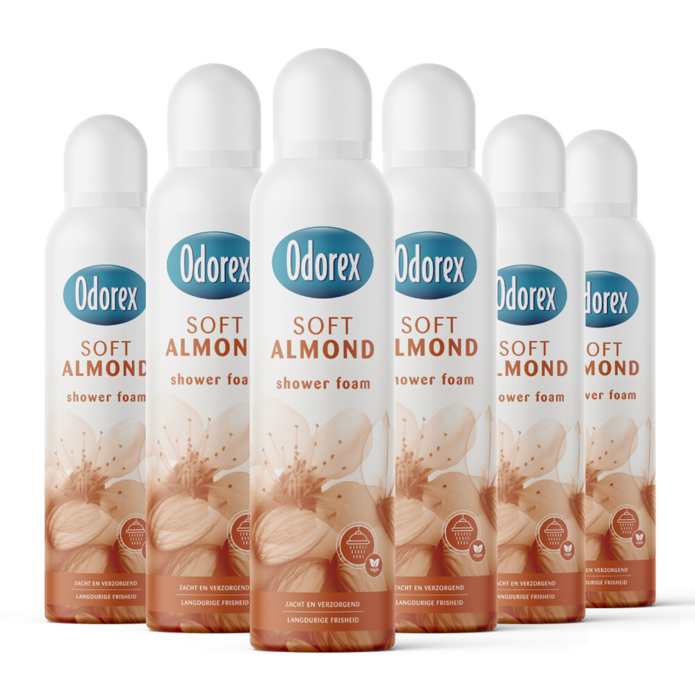 6x Odorex Showerfoam Soft Almond 200 ml