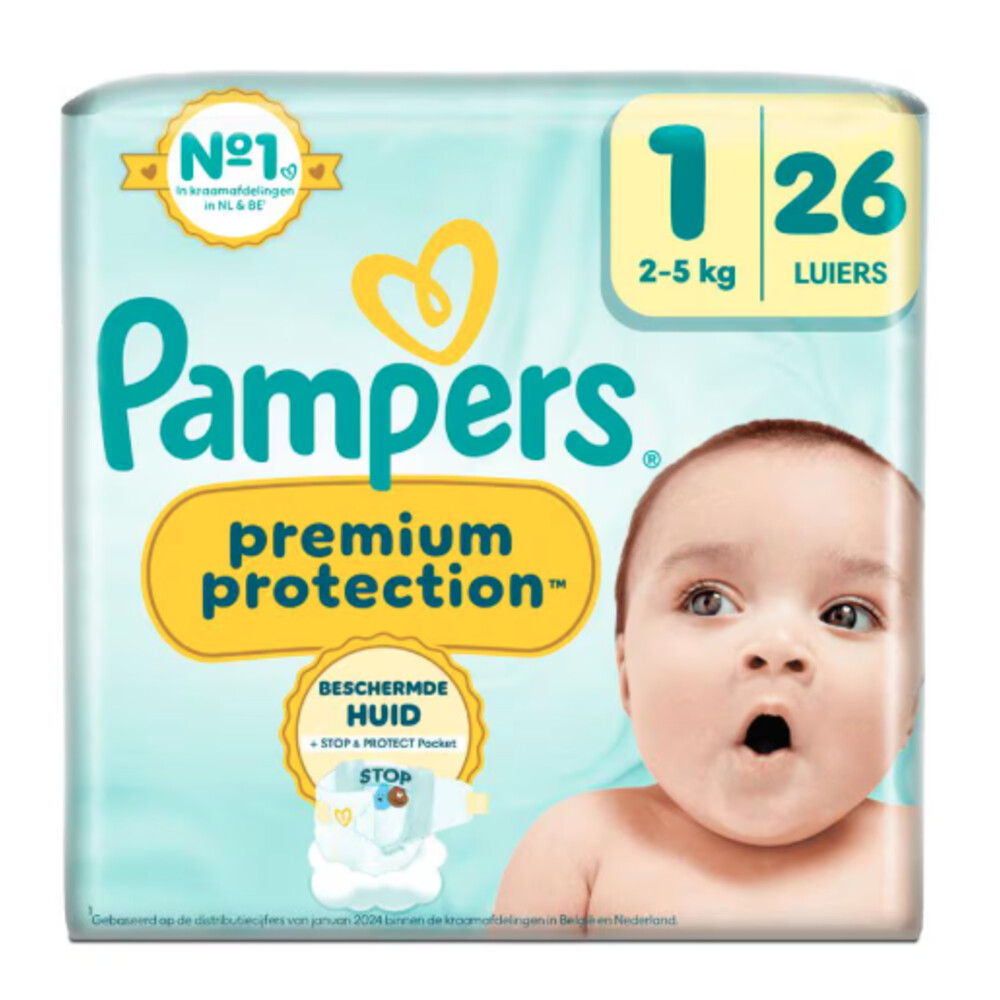 Pampers Premium Protection Maat 1 - 6 x 26 Luiers - 2kg-5kg