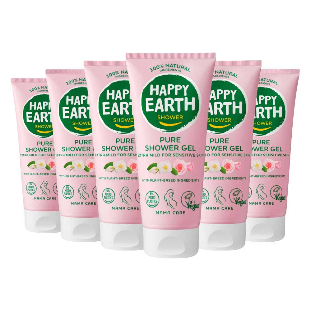 6x Happy Earth 100% Natuurlijke Mama Care Douchegel 200 ml