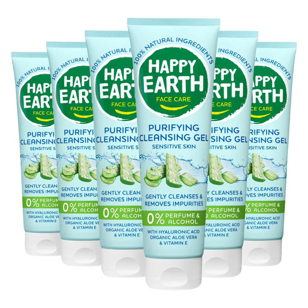 6x Happy Earth 100% Natuurlijke Zuiverende Reinigingsgel 150 ml