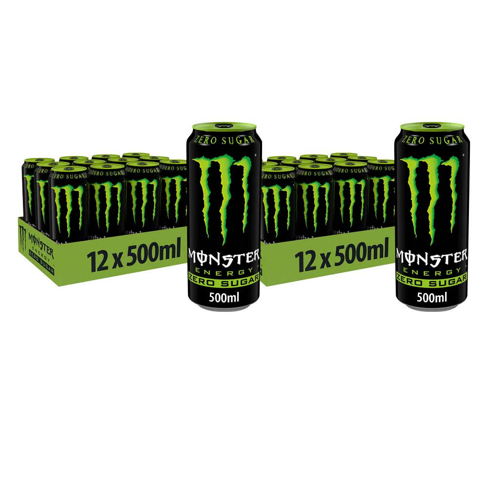 2x Monster Energy Regular Green Zero 12 x 500 ml