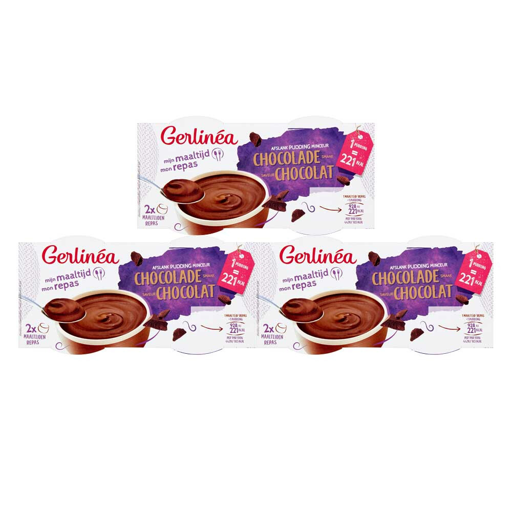 3x Gerlinea Pudding Chocolade 2 Pack 2 x 210 gr