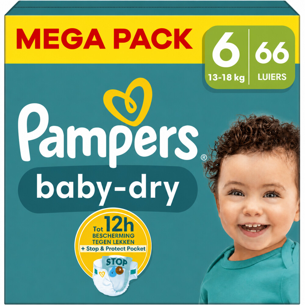 2x Pampers Baby Dry Luiers Maat 6 (13-18kg) 33 stuks