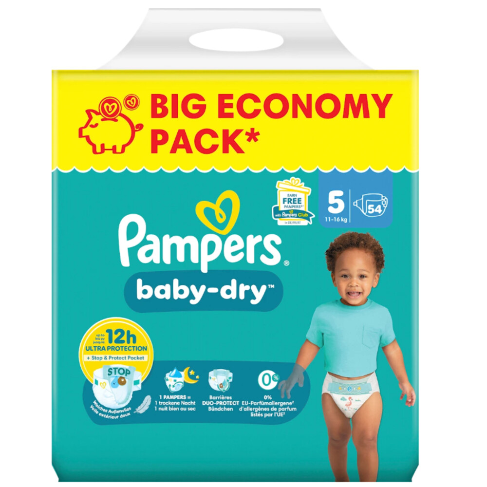 Pampers Baby-Dry Maat 5 Luiers (11-16kg) - 54 stuks - Big Pack