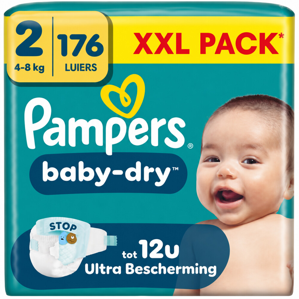 Pampers Baby Dry Luiers Maat 2 (4-8kg) - 2 x 88 stuks - Voordeelverpakking