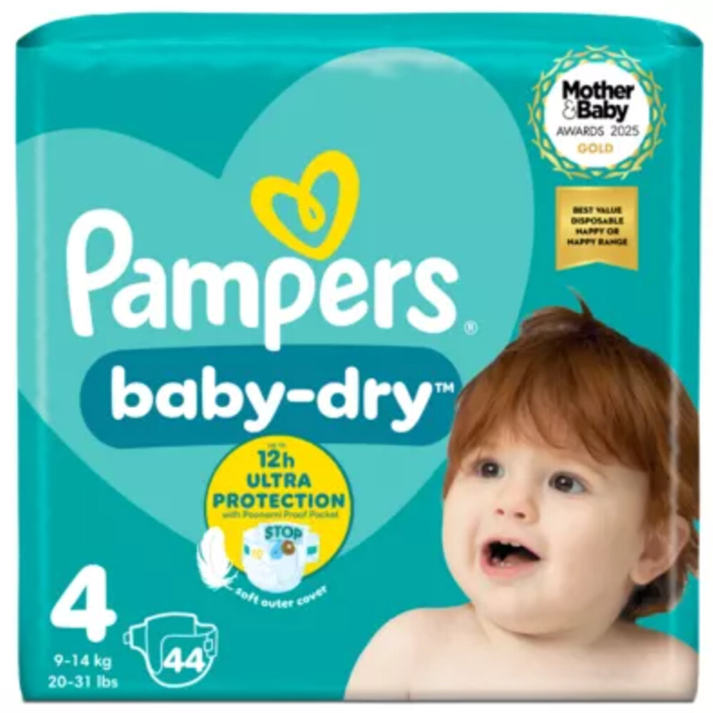2x Pampers Baby Dry Luiers Maat 4 (9-14kg) 44 stuks