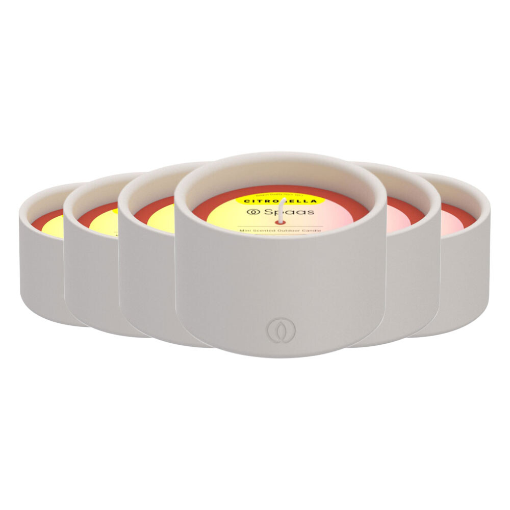 6x SPAAS Mini Citronella Buitenkaars Brandduur ± 15 u Levendig Rood