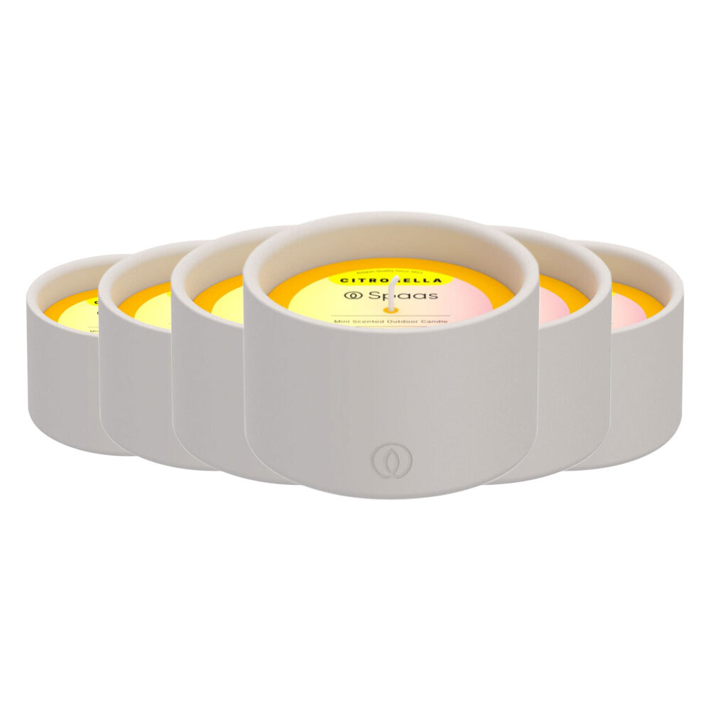 6x SPAAS Mini Citronella Buitenkaars Brandduur ± 15 u Levendig Geel