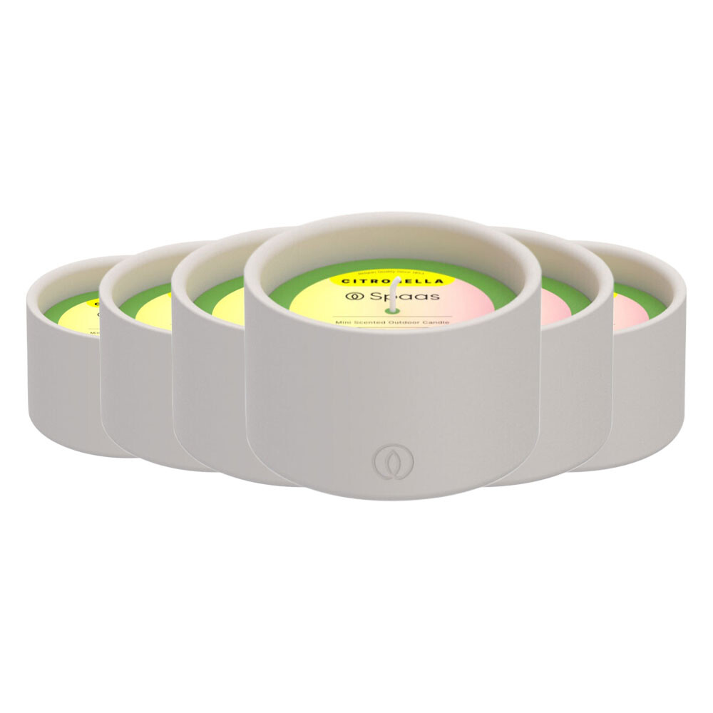 6x SPAAS Mini Citronella Buitenkaars Brandduur ± 15 u Levendig Groen