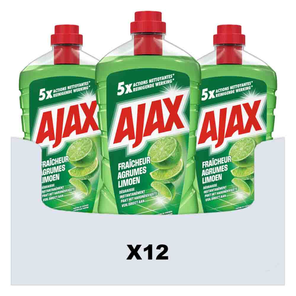 12x Ajax Allesreiniger Limoen 1,25 liter
