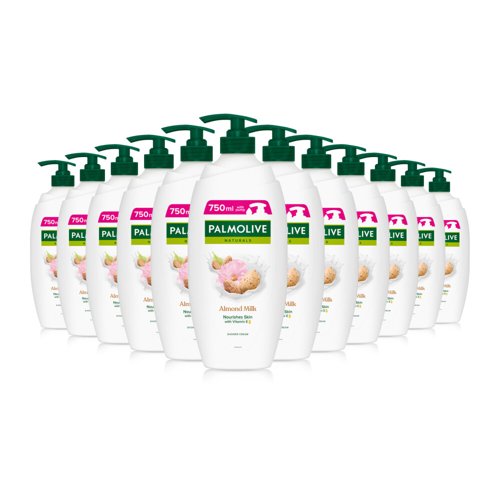 12x Palmolive Douchecrème Naturals Amandel Melk 750 ml