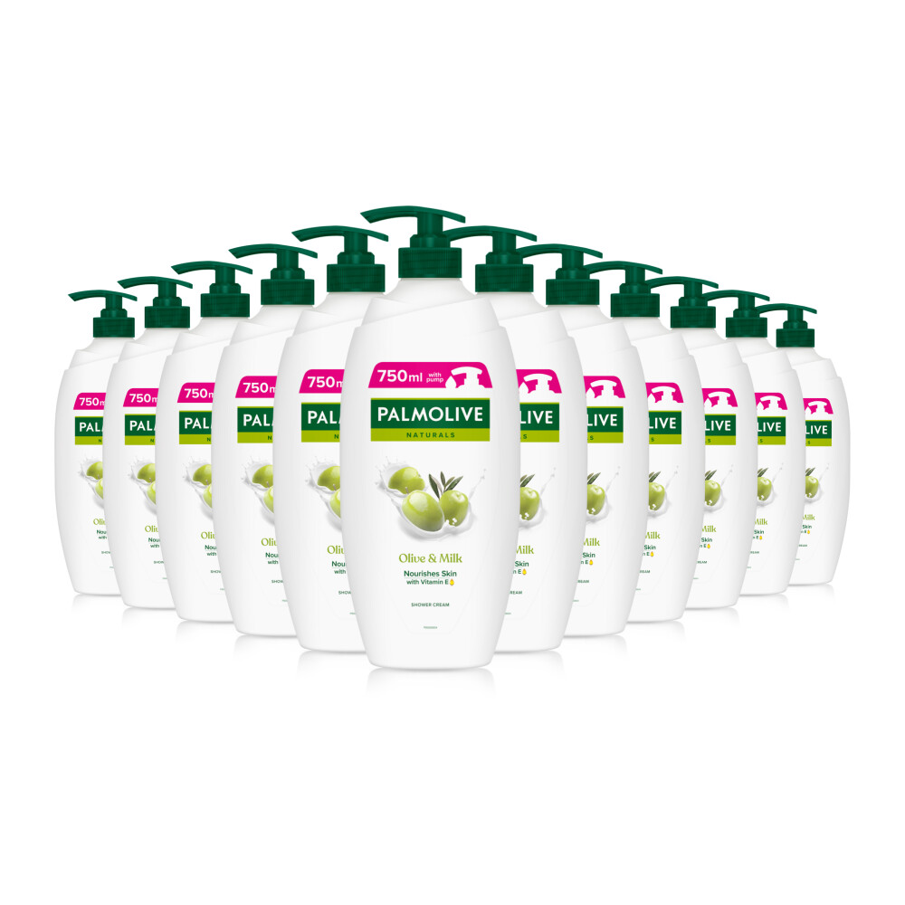 12x Palmolive Douchecrème Naturals Olijf & Melk 750 ml