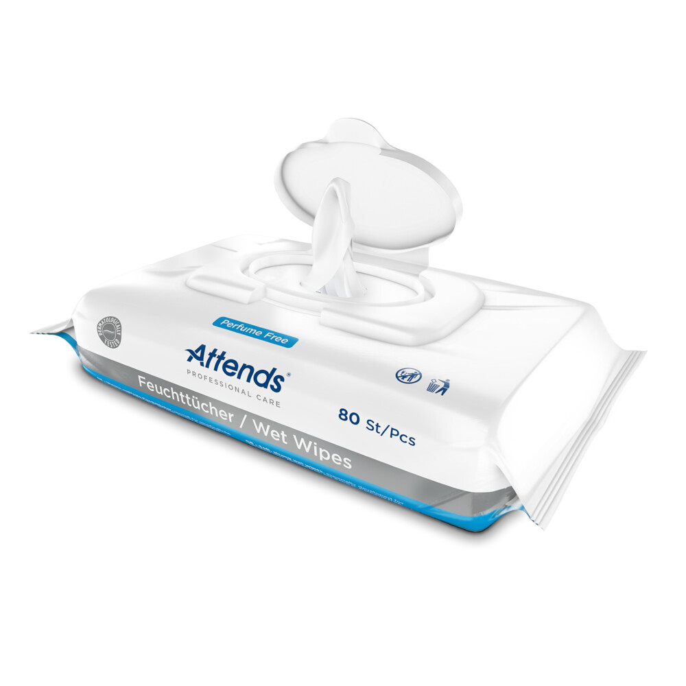 4x Attends Care Wet Wipes 80 stuks