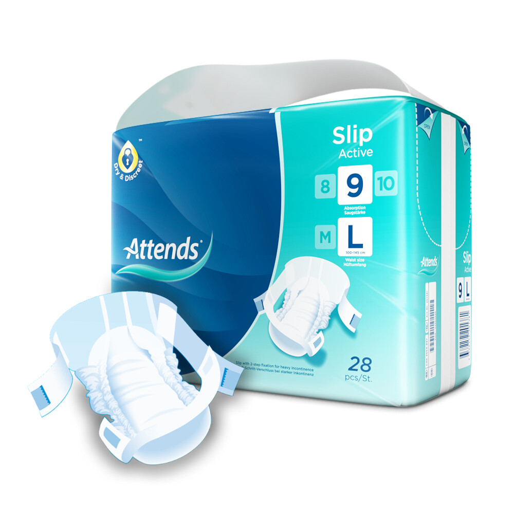 2x Attends Slip Active 9 L 28 stuks