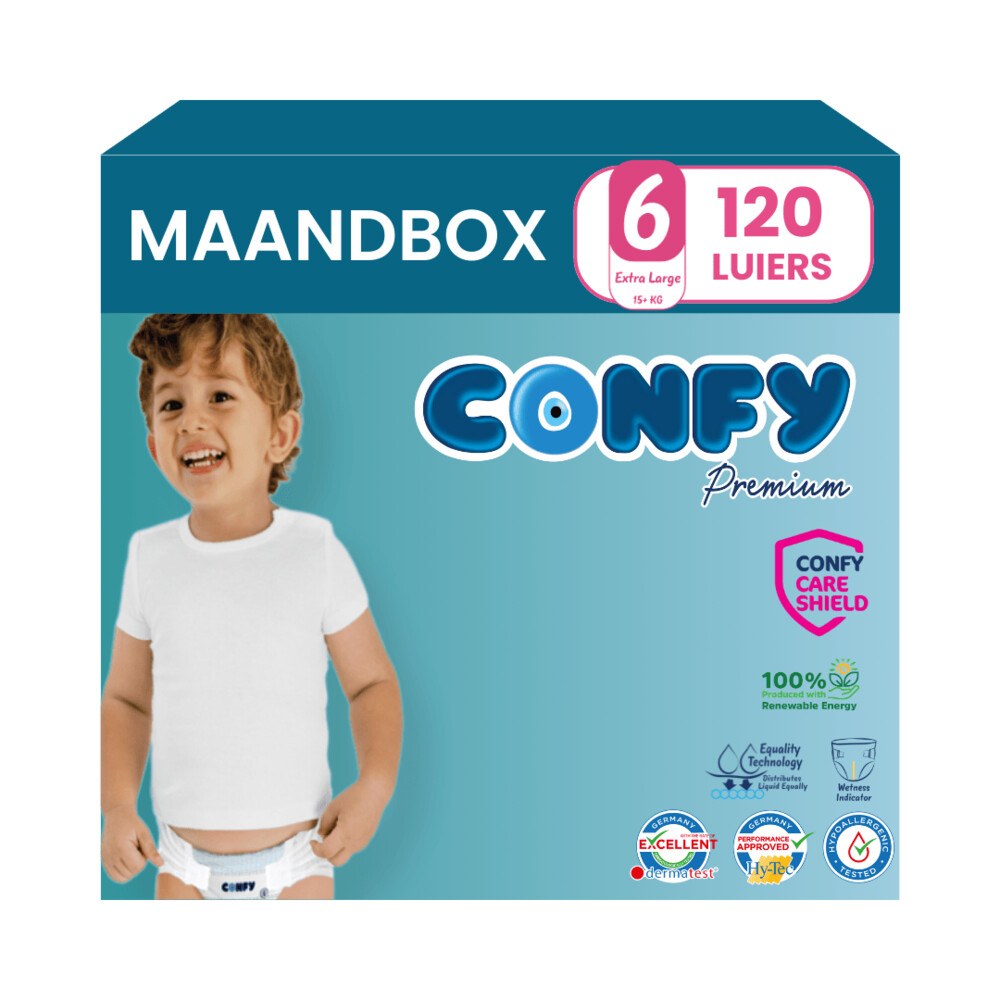 5x Confy Premium Luiers Maat 6 XL 15+kg 24 stuks
