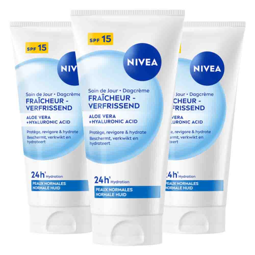 3x NIVEA Verfrissende Dagcrème SPF15 50 ml