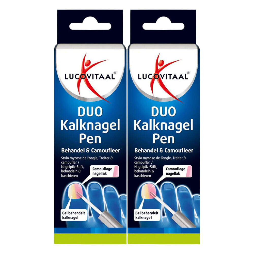2x Lucovitaal Kalknagel Pen DUO Behandel & Camoufleer 2x4 ml