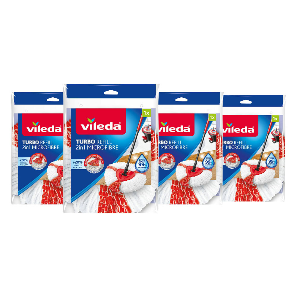 4x Vileda Turbo 2-in-1 Navulling