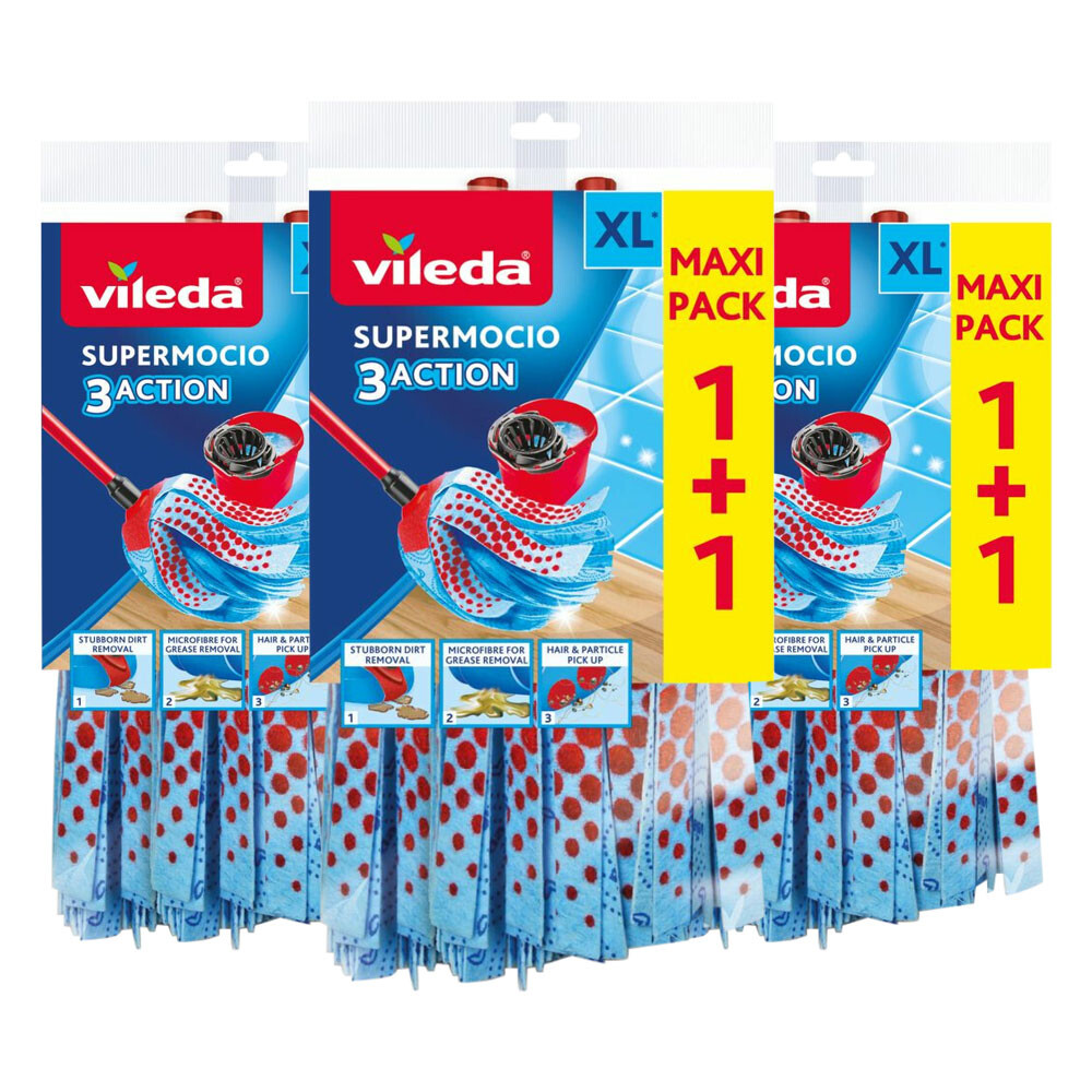 3x Vileda Super Mocio 3-Action Navulling 2 stuks