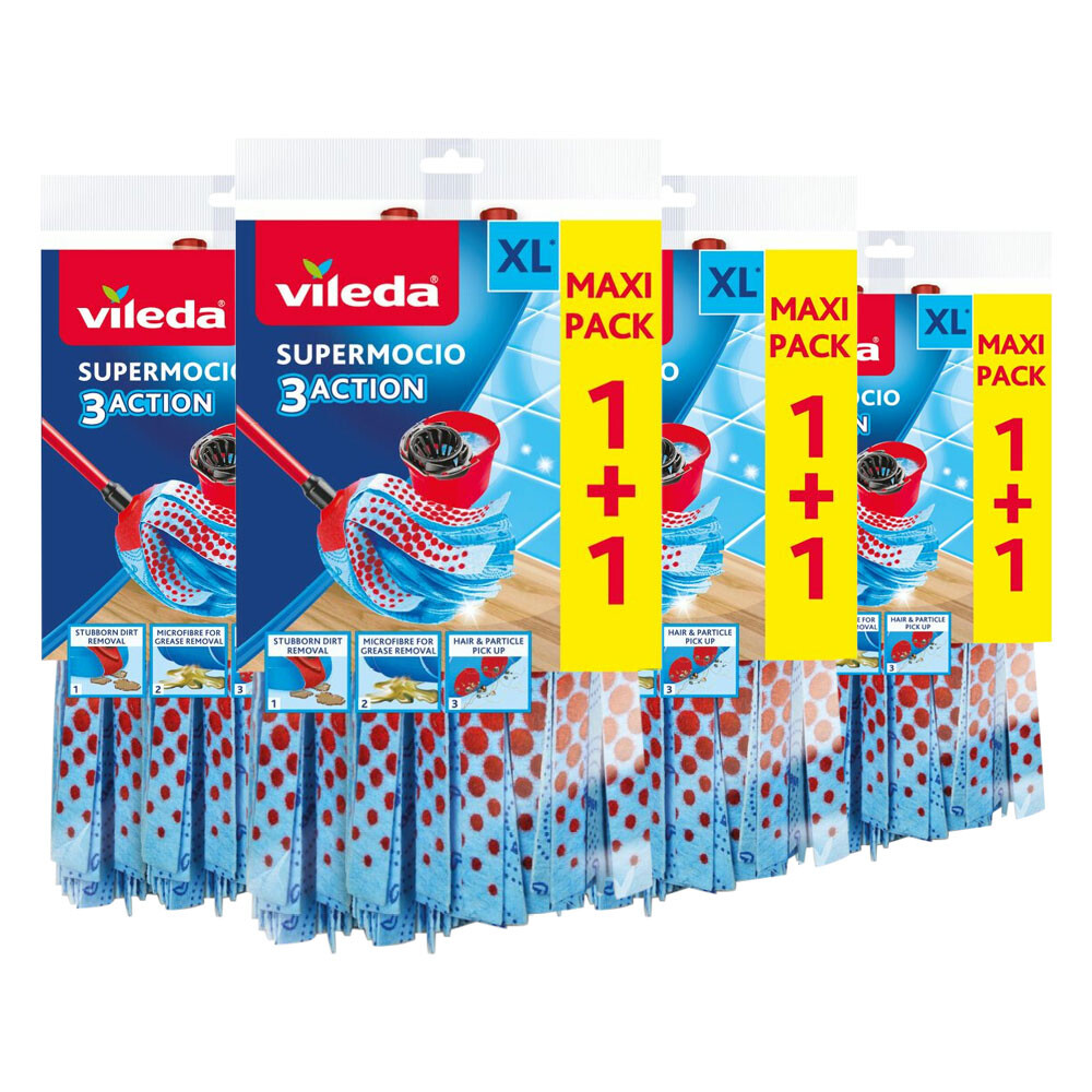 4x Vileda Super Mocio 3-Action Navulling 2 stuks